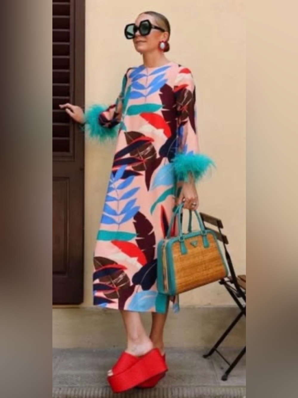NWT Tuckernuck Vibrant Palms Feather Jamie a statement dress! Size XS, fits big. - Picture 5 of 12